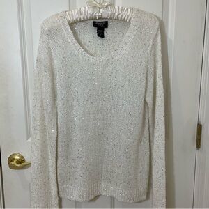 Hooked Up by IOT Sparkling White Sweater